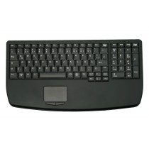 104 Key Ultraflat Touchpad Keyboard with NumPad, USB, black, Swiss layout