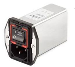 IEC Power Entry, 1-Stage 250VAC, 1A, <5uA, Faston, Snap-in