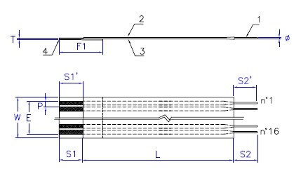 AXOSTRIP, RFC, Raster 2.54 mm, 16 - polig
